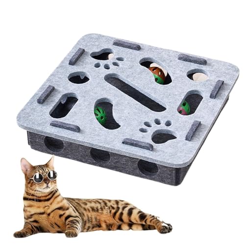 Scatola Rompicapo per Gatti - Gioco Interattivo per Gatti - Scatola Labirinto Gioco di Intelligenza per Gattini Indoor Esercizio e Stimolazione Mentale