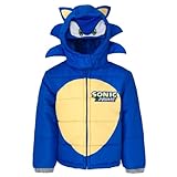 SEGA Sonic The Hedgehog Little Boys Zip Up Cosplay Puffer Jacket Blue 7-8