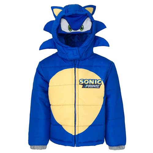 SEGA Sonic the Hedgehog Zip Up Puffer Jacket Toddler to Big Kid Sizes (4-14-16)