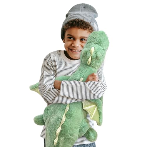 Image of Dodhse Pterosaur Stuffed Animal with Wings - Cute Soft Dinosaurs Plush Toys Little Flying Dragon Plushies Pillow Doll Christmas Birthday Gifts for Kids Boys Girls (Green,27.55inch/70cm)
