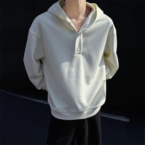 Men's Hooded Sweatshirts Solid Color Casual Loose Pullover Top4