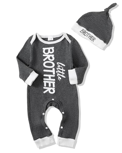 Image of NZRVAWS Baby Boy Clothes Preemie Infant Boy Bear Outfits Jumpsuit Bodysuit Letter Print Romper