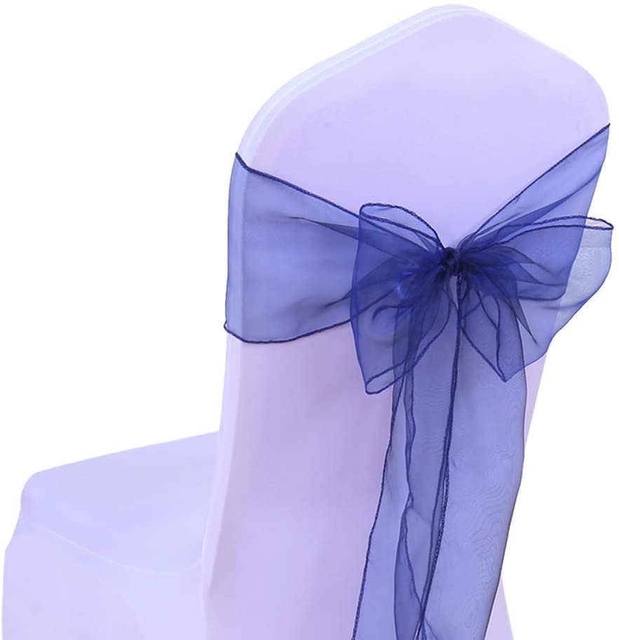 JIUERYY 100pcs Rubans en Organza Housse de Chaise nœuds de Mariage décoration de Ceremonie Fête...