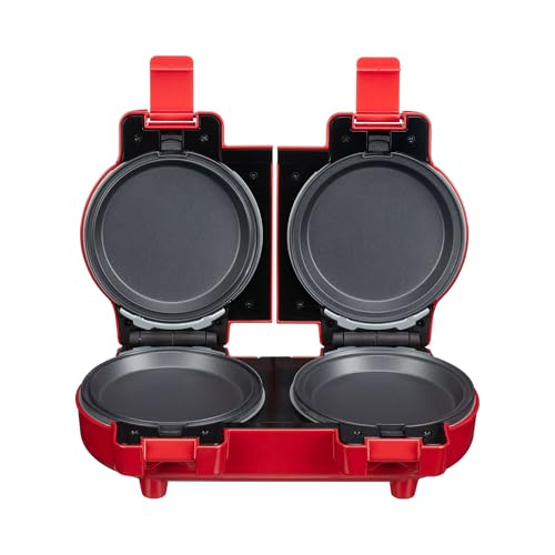 Heat & Eat 2-in-1 Waffle & Pancake Maker, Double Belgian & American Waffle Machine, Mini Non-Stick Waffle Iron, Deep Cooking Plates Savoury Snacks & Desserts