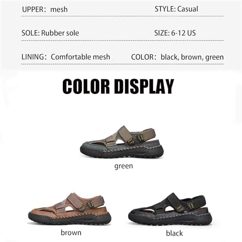 Men'S Mesh Hooked Strappy Platform fisherman Sandals With Adjustable Straps Summer Lightweight Breathable Closed Toe Athletic Sport Sandals For Walking Casual Hiking Sandals3