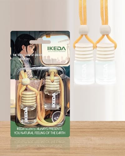 Image of ikeda fragrance Car Air Freshener 4ml Car Scents | 45-Days Keep Fragrance | Automotive Hanging Diffuser Bottles | Remove Auto Odor Long-Lasting Fresh Air for Home Deodorizer (2pcs, Memory)