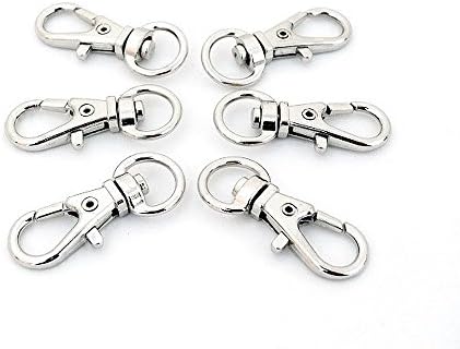 Taikala Metal Small Swivel Clasps Lanyard Snap Hook Lobster Claw Clasp Jewelry 1 1/4" x 1/2" Pack of 50