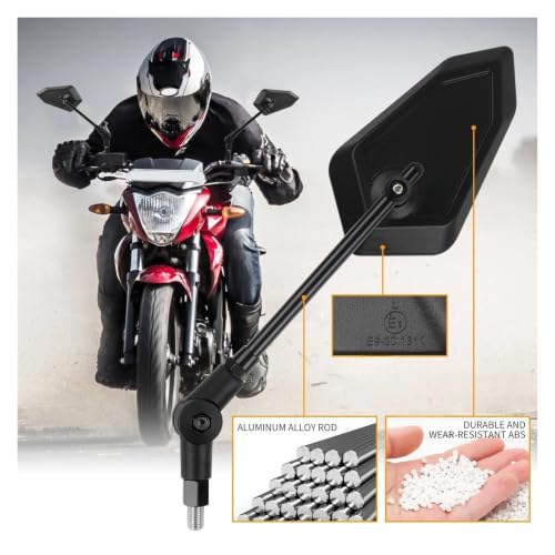Espejos traseros duraderos moto giratorios 360 con soporte resistente a vibraciones 6