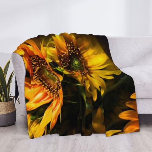 Couverture flanelle tournesols douce et chaude plaid imprimé lit
