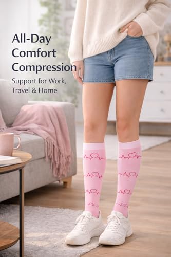 Image of Aoliks Medical Compression Socks for Women & Men, Support Knee High Socks for Running,Nurses,Travel