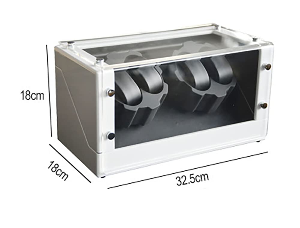 Caricatore Automatico per 4 Orologi con Motore Silenzioso Scatola espositiva per Carica Orologi da Polso in Acrilico Super Resistente Custodia Rotante per Orologi a caric，White
