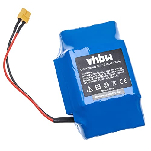 vhbw Akku Ersatz für VictPower Vica 10S2P für E-Scooter, Hoverboard (5200 mAh, 36 V, Li-Ion, mit Kabel)