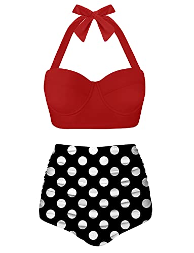 CZIMOO Bikini Damen Set Curvy Haiwaist Bikini Bademode Sommer Neckholder...