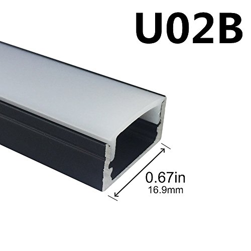 image for LightingWill 5-Pack 3.3ft/1M 9x17mm Black U-Shape Internal Width 12mm 