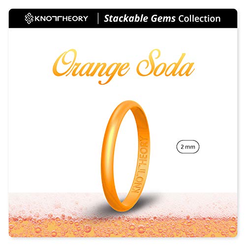 Knot Theory Stackable Thin Silicone Ring Band for Women – Birthstone Rose Gold Silver Ruby Red Turquoise Blue Tourmaline Pink Emerald Green Citrine Yellow Orange Aquamarine Amethyst Purple2