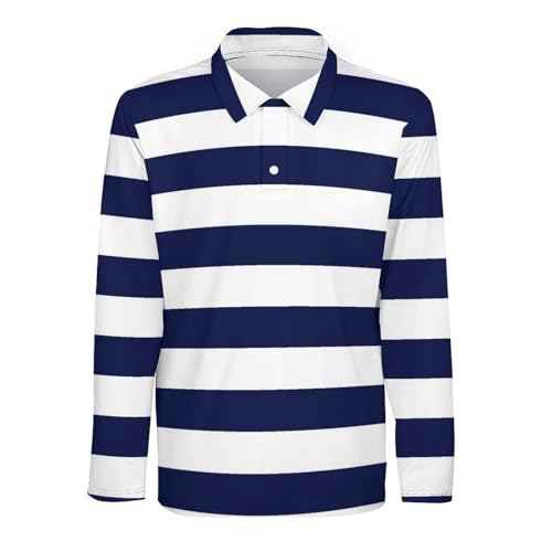 Polo à rayures bleu marine haut de gamme en maille technique - 4