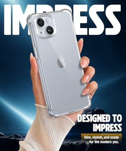 Image of WOW IMAGINE Crystal Clear Transparent Back Case Cover Compatible Apple iPhone 14 | Full Device & Camera Protection Shockproof TPU Silicone Back Cover Case - Transparent