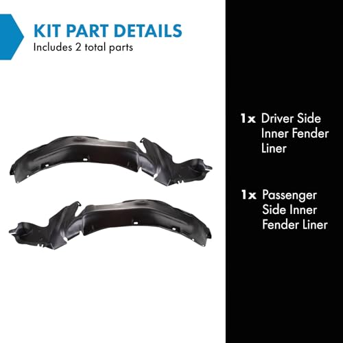 Image of TRQ Inner Fender Liner Set Compatible with 1988-1991 Honda Civic HO1248108 HO1249108