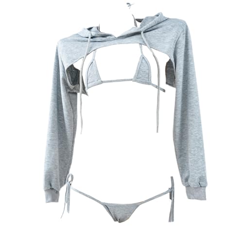 QNCLO Women's sexy cosplay tight fitting anime cute jumpsuit anime Japanese cute lingerie with hat anchor performance suit (grey)