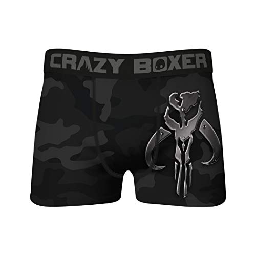 CRAZYBOXER Men's Underwear The Mandalorian Breathable Anti Slip Waistband Premium Boxer Brief Black