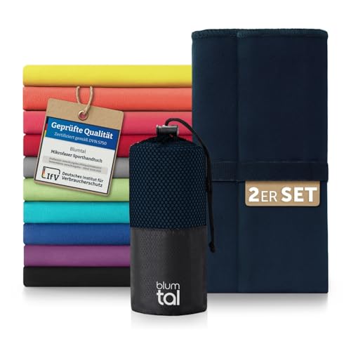 Blumtal Mikrofaser Handtuch 2X 80 x 40 cm extra saugstark - Handt...