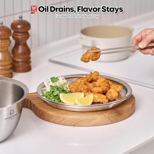 Set de 3 tazones de acero inoxidable con colador y bandeja miniatura 2