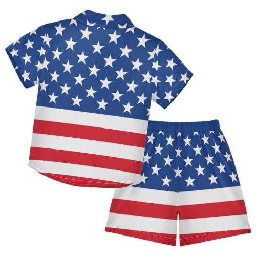 Image of 3T Toddler Boy Shorts Set Teal Hawaiian Button Down Shirts Summer Outfits for Little Boy