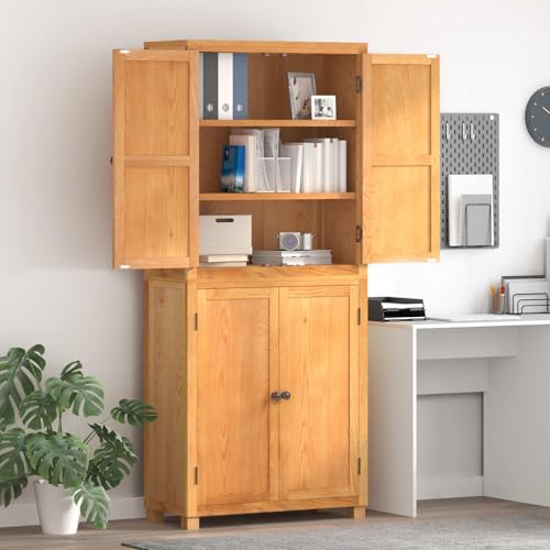 QUAHEAS Set di mobili portaoggetti, in legno marrone, con 4