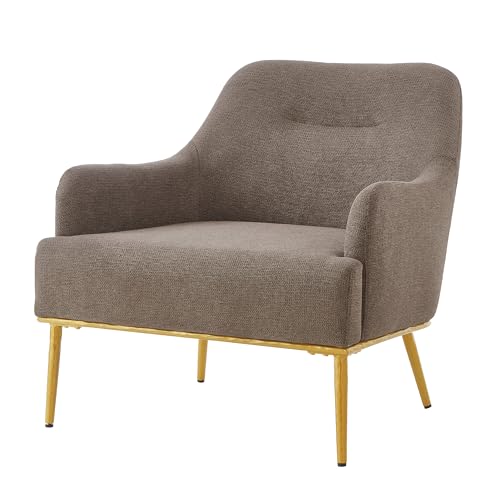 Sillón moderno Chenille Marrón miniatura 5