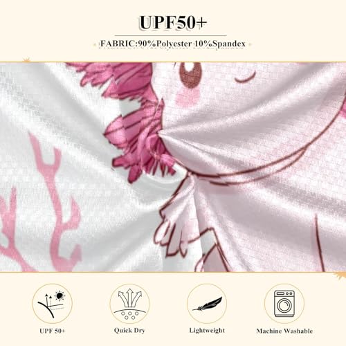 Cute Axolotl Pink Kawaii Boys Rash Guard Long Sleeve UPF 50+ Boys Swim Shirt Quick Dry Shirt for 3-12 Years4