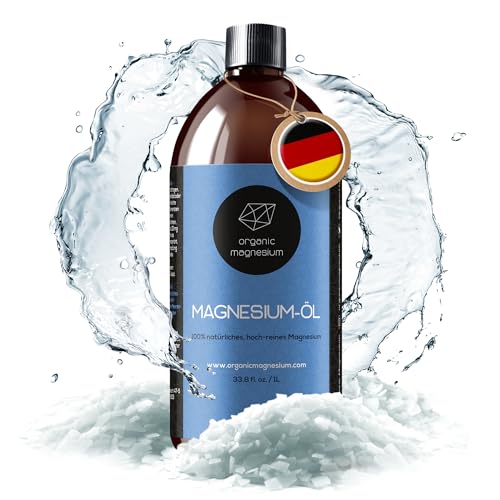 Aceite de magnesio Ultra Pur – 1000 ml | 100% natural puro Zechstein Aceite de Zechstein de Organic Magnesium | Perfecto para deporte y relajación muscular | Aceite líquido concentrado