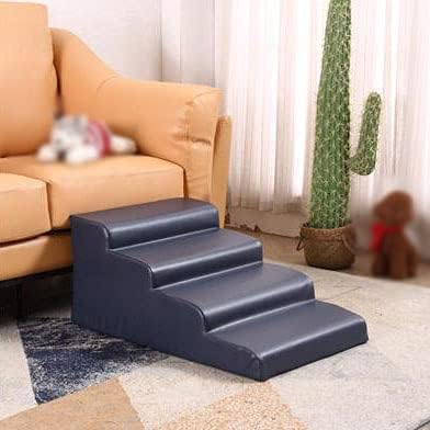 U/D Pet Stair Step, Stairs for Dogs Sofa Bed Side Ladder for Small Dogs, Removable and Washable Sponge Ladder, Gray Blue,80x50x35cm