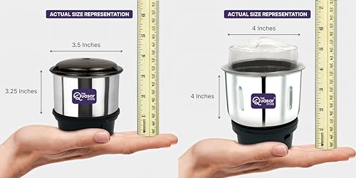 Mixer Grinder Chutney Jar (250 ml,500 ml) (1 Mini Unique 1 Medium) Suitable for all Local & Branded Mixer which comes with 2 Lock & 4 Teeth Coupler