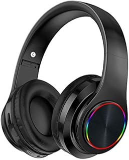 Bluetooth Headphones Wireless Over Ear Foldable Headsets with Microphone LED Wired and Wireless Headset for Smart Phone/TV/PC
