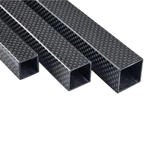 1Pcs Length 500mm OD 10×10mm-30×30mm Glossy Surface 3K High Strength Full Carbon Fiber Square Tube (Color : 25X25X23mm)