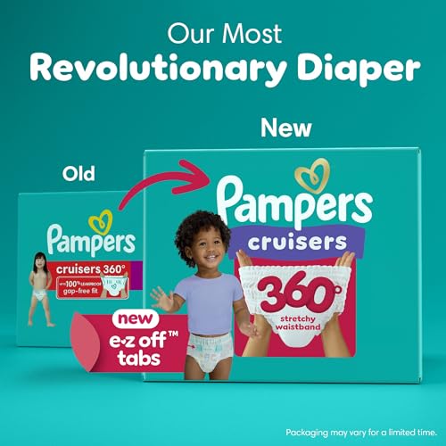 Image of Pampers Diapers - Cruisers 360 - Size 3, 78 Count, Babyproof up to 100% Leakproof Pull-On Diaper