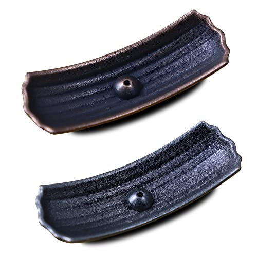MHwan Porte encens, Bruleur encens, Support encens Baton en Alliage, pour Plaque dencens spéciale pour Salle Bouddhiste intérieure (2 pièces) Cover