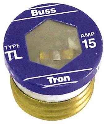Bussmann TL-15PK4 15 Amp Time Delay, Loaded Link Edison Base Plug Fuse, 125V UL Listed, by Bussmann