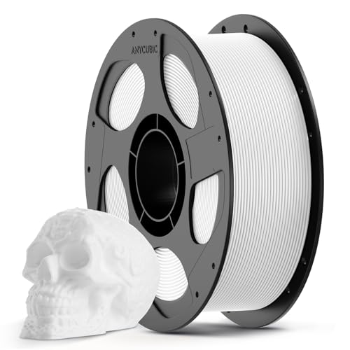 ANYCUBIC 1.75 mm PLA 3D-Druckerfilament, 3D Drucker PLA Filament 1kg 3D Filament, Filament 3d Druckmaterialien, Intelligente Identifikation, PLA Weiß PLA Weiß 1KG