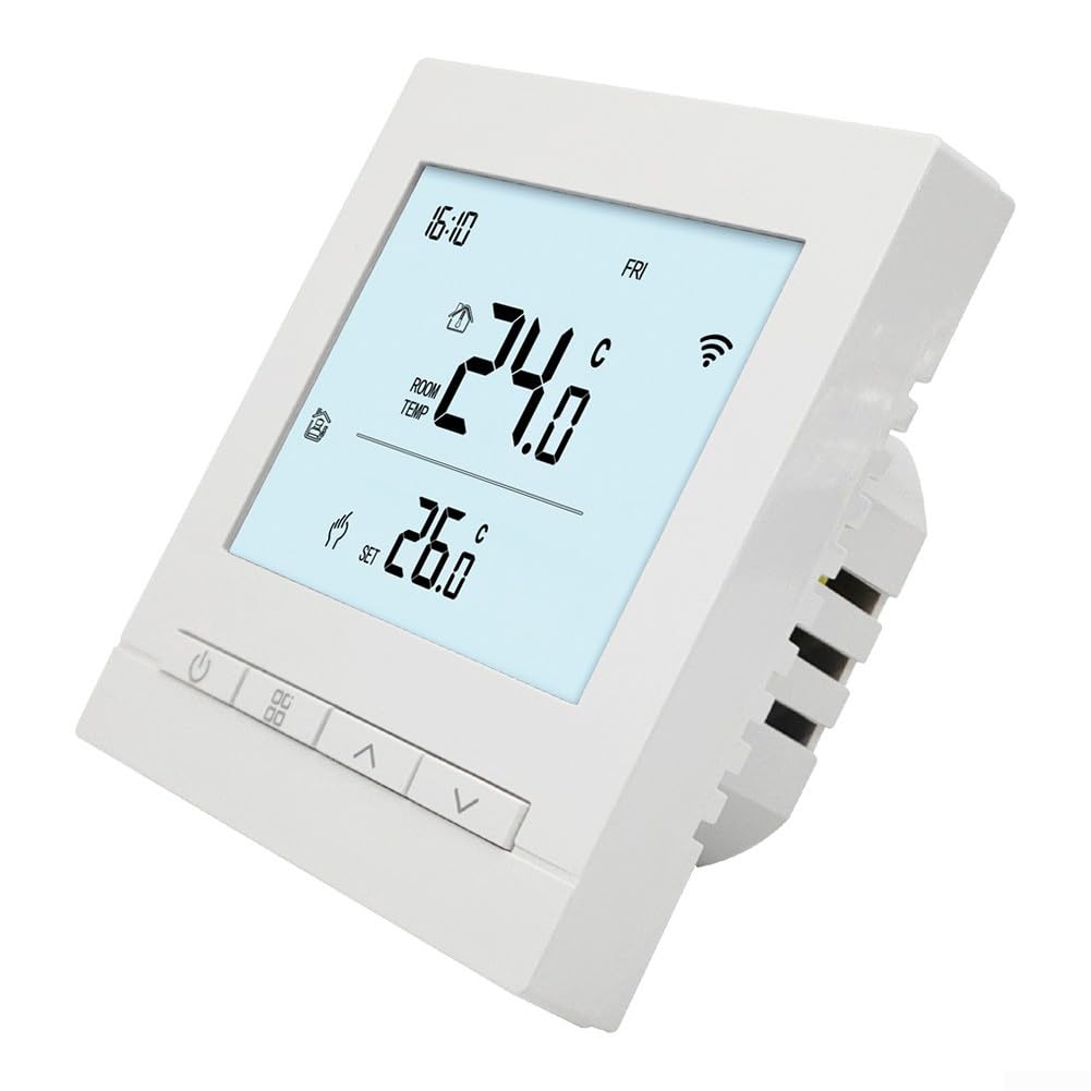 Honseadek Termostato inteligente habilitado para WiFi con pantalla táctil para control remoto de temperatura, funciona con sistemas divididos de caldera y horno