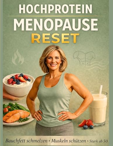 Hochprotein Menopause Reset: 1200-Kalorien-Mahlzeitenplaene, 100+ Rezepte & 10-Minuten-Workouts fuer Frauen ueber 50 ? Bauchfett
