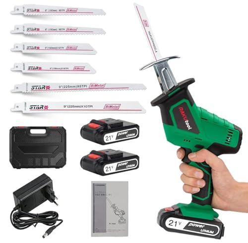 Rakutool 充電式 レシプロソー 電動のこぎり 家庭用 小型 2000mah 無段変速 18V...