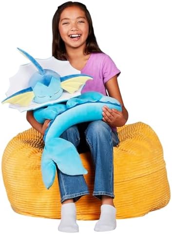 Pokemon Vaporeon Sleeping Plush - 18-Inch Premium Plush in Sleeping Pose