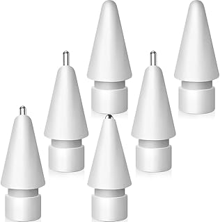 رؤوس مطورة لقلم ابل الجيل الثاني/الأول/USB نوع سي/طرف قلم برو (6 قطع)، أبيض