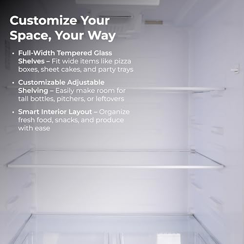 Kenmore 33 in. 20.5 cu. ft. Capacity Refrigerator/Freezer with Full-Width Adjustable Glass Shelving, Humidity Control Crispers, ENERGY STAR Certified, White - Image 5