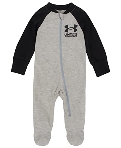 Image of Under Armour Baby Boys' Coverall Footie, Zip-up Closure, Logo & Printed Designs