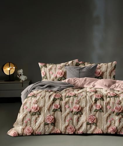 Image of Home 7D Print Fast Colour 210TC Cotton Bedsheet with Pillow Cover for Double Bed, King Size (Multicolor: 25)