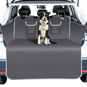 Nobleza Car Boot Protector for Dogs, Nonslip Waterproof Car Boot Liners Protector with Side & Bumper Protection, Universal Dog Car Seat Boot Cargo Cover for Cars, Truck and SUV, Grey