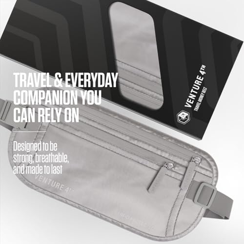 Travel Money Belt, RFID Blocking for Men & Women - Ideal for Keeping Your Cash, Credit Card, Passport, Phone Safe When Traveling (Sleek Silver) - Thumbnail 4