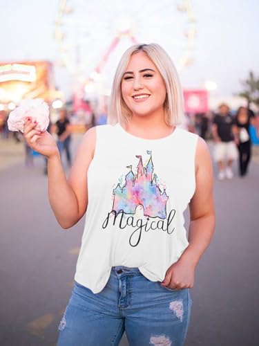LUKYCILD Magic Castle Tank Top Women Magic Kingdom Shirts Graphic Tanks Summer Holiday Vacation Sleeveless Tops2